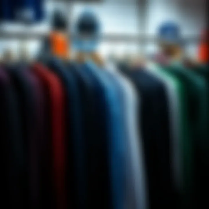 A selection of various long sleeve shirts displayed on hangers, showcasing different fabrics and styles.