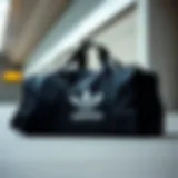 Sleek design of the adidas black duffel bag showcasing its stylish aesthetics.