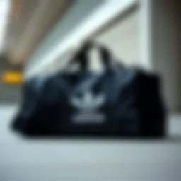 Sleek design of the adidas black duffel bag showcasing its stylish aesthetics.