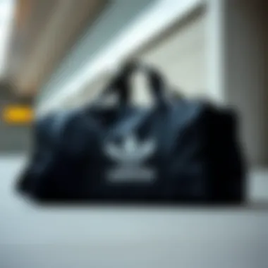 Sleek design of the adidas black duffel bag showcasing its stylish aesthetics.