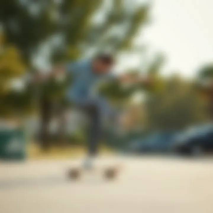 A skateboarder executing a trick while wearing Adidas button up pants, highlighting comfort and flexibility.