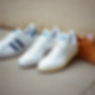 Comparison shot of Adidas Forum White alongside alternative skate shoes