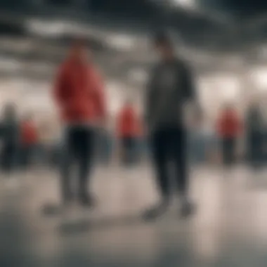 Group of skaters showcasing their adidas apparel