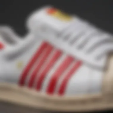 Close-up of Adidas Shell Toe detailing