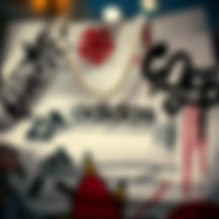 Close-up of the artistic designs on an Adidas shopping bag