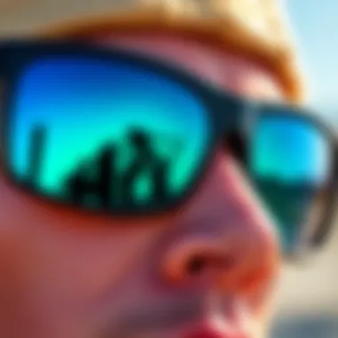 Close-up of advanced lens technology in sunglasses