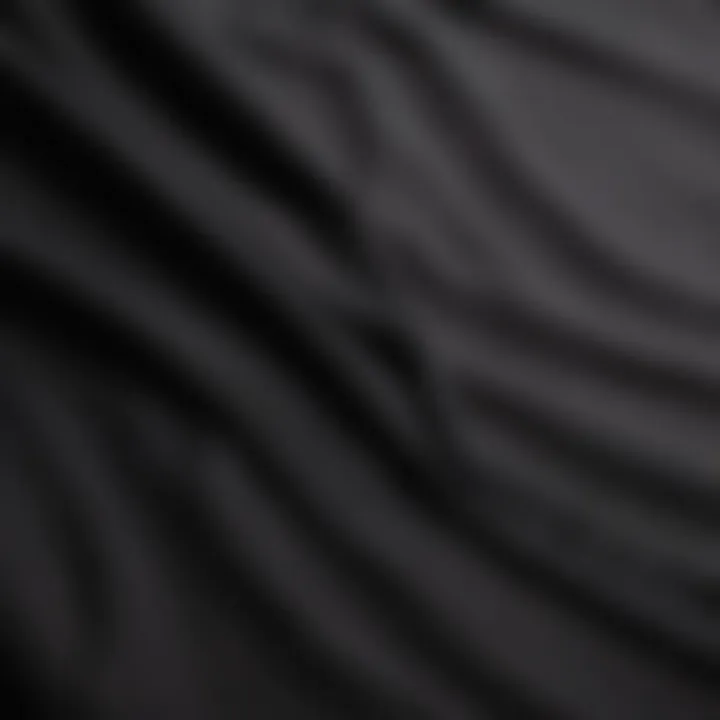 Close-up of high-quality fabric used in a black hoodie, illustrating its durability and comfort.