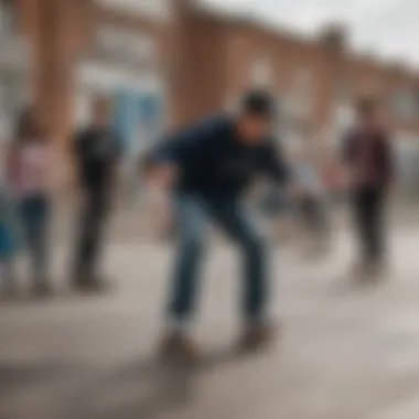 Community members engaging in a collaborative skate workshop