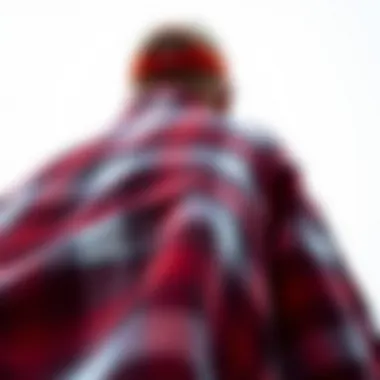 Close-up of buffalo plaid fabric texture