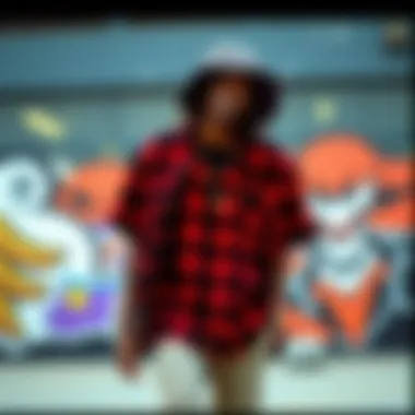 Fashion collage featuring buffalo plaid t-shirt with modern attire