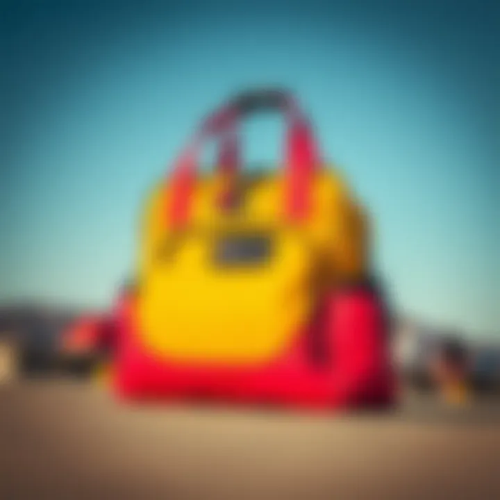 A detailed look at the Champion bag showcasing its innovative design and vibrant colors