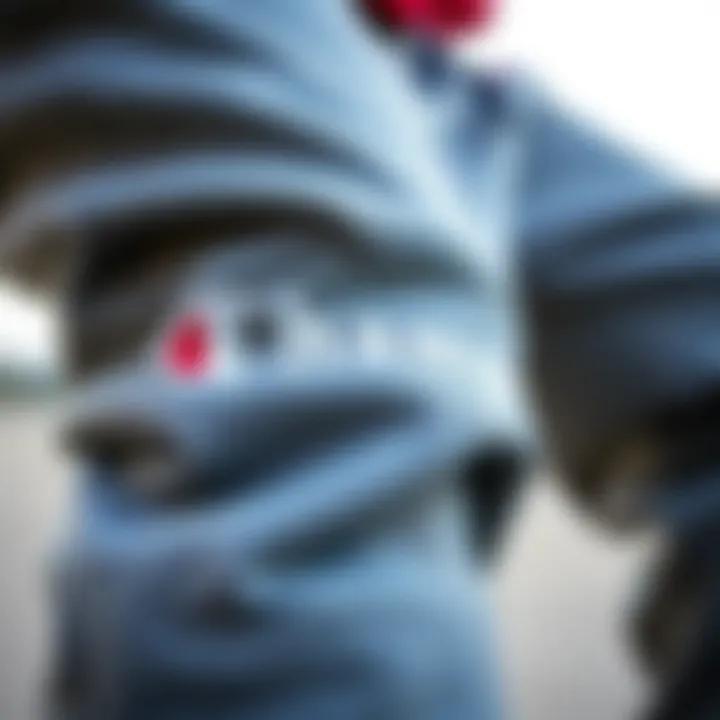 Detailing the Comfort of Champs Sweat Pants Close-up of Champs sweat pants showcasing the material and fit