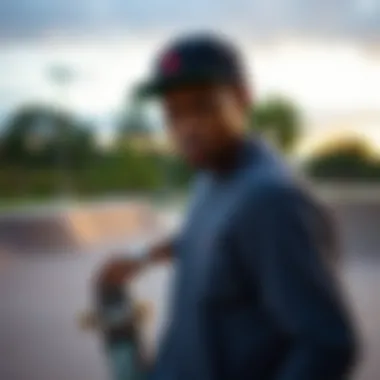 Chima Ferguson at a skate park, showcasing his unique style