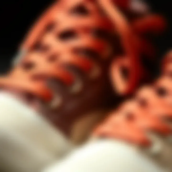 Close-up of various lace materials for Vans high tops