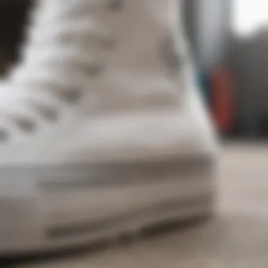 Close-up of Chuck Taylor All Star White details