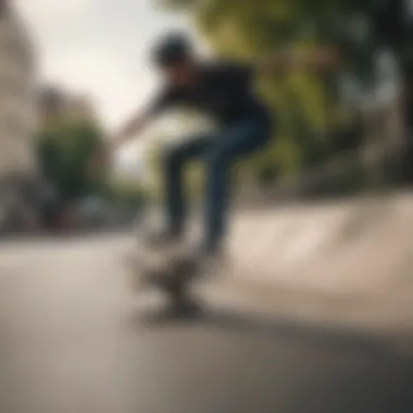 A skateboarder executing basic tricks on a smooth surface