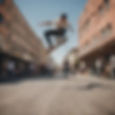 Skateboarders engaging in a community event, showcasing camaraderie