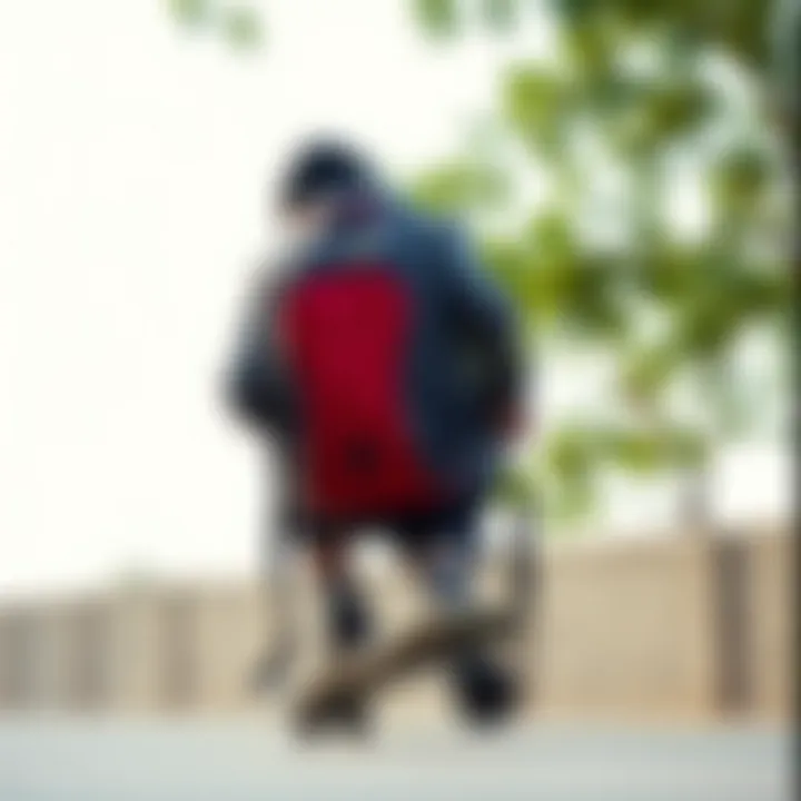 Durable skateboard backpack in action