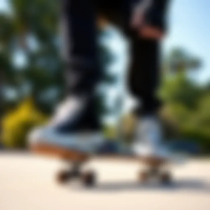 A skateboarder wearing the Converse All Star Hike Platform in action