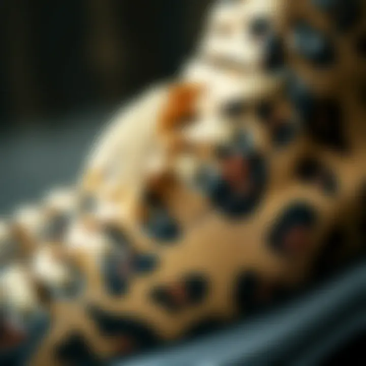 Close-up of animal print Converse showcasing texture and detail