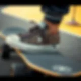 Stylish Converse sneakers featuring animal print design on a skateboard