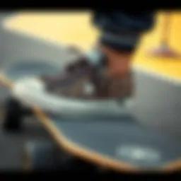 Stylish Converse sneakers featuring animal print design on a skateboard