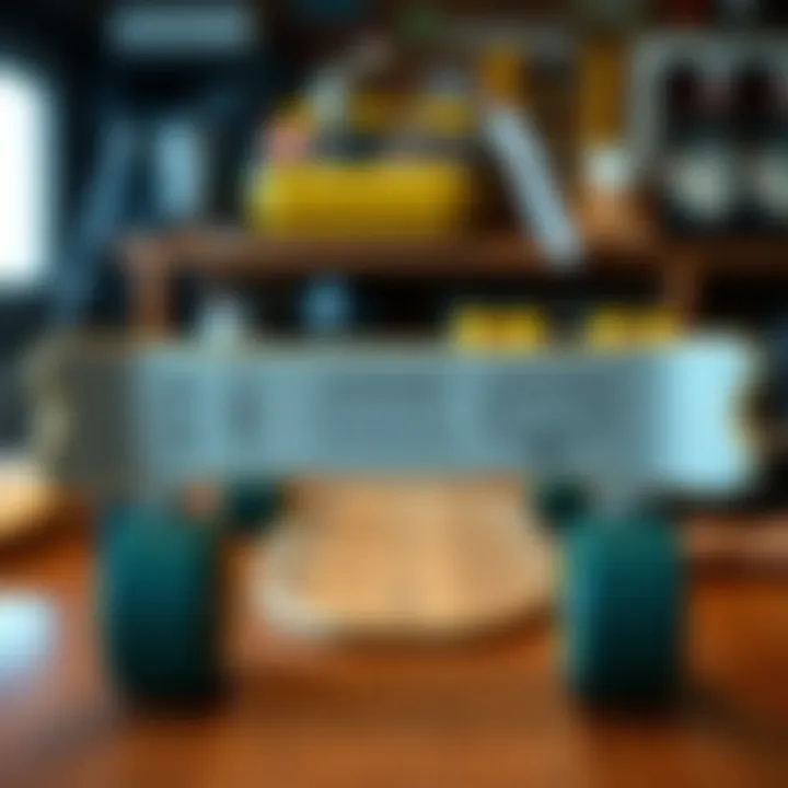 Detailed illustration of a skateboard assembly