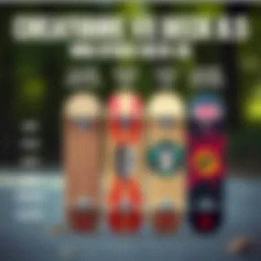 Comparison chart illustrating the Creature VX Deck 8.5 alongside other popular skateboard decks.