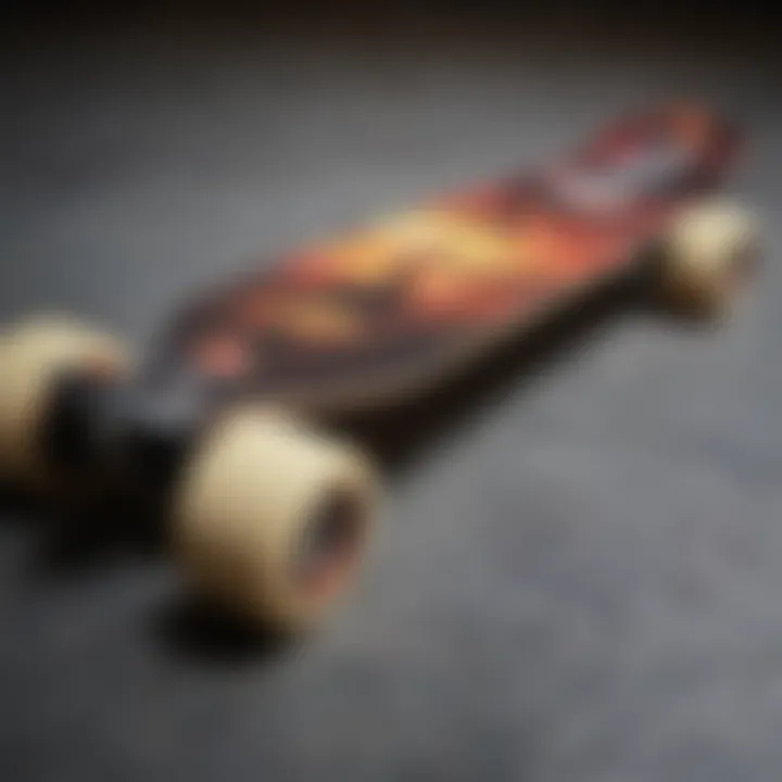 Custom designed skateboard with unique grip tape art