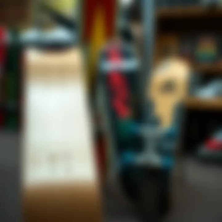 Customization options for wooden Tech Decks displayed creatively