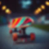 Vibrant penny board with customized grip tape design