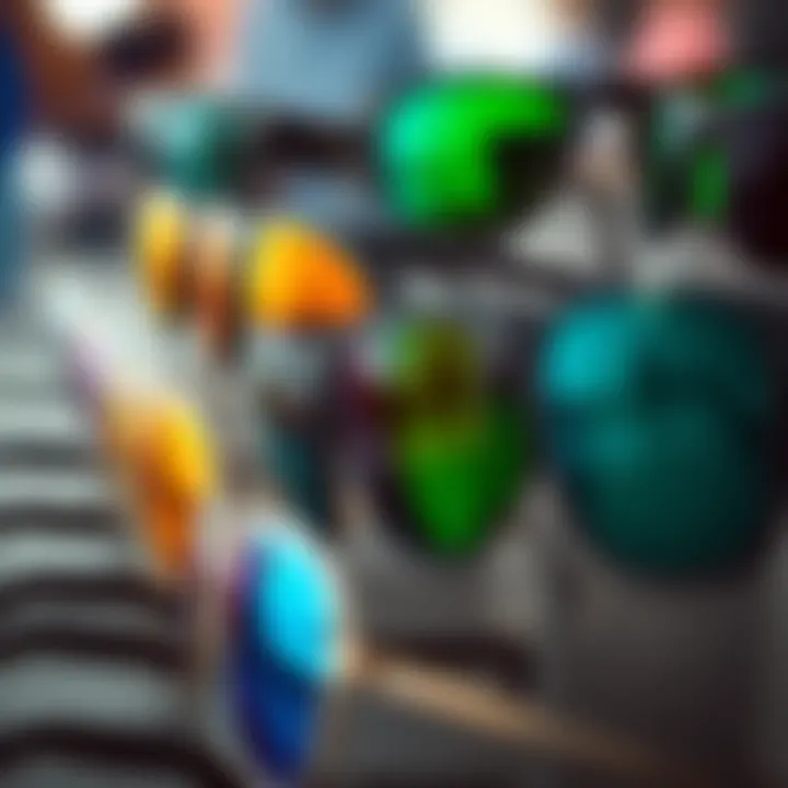 Various design options of heat wave sunglasses displayed