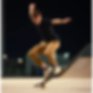 Young adult performing tricks in Dickies cargo pants, exuding confidence