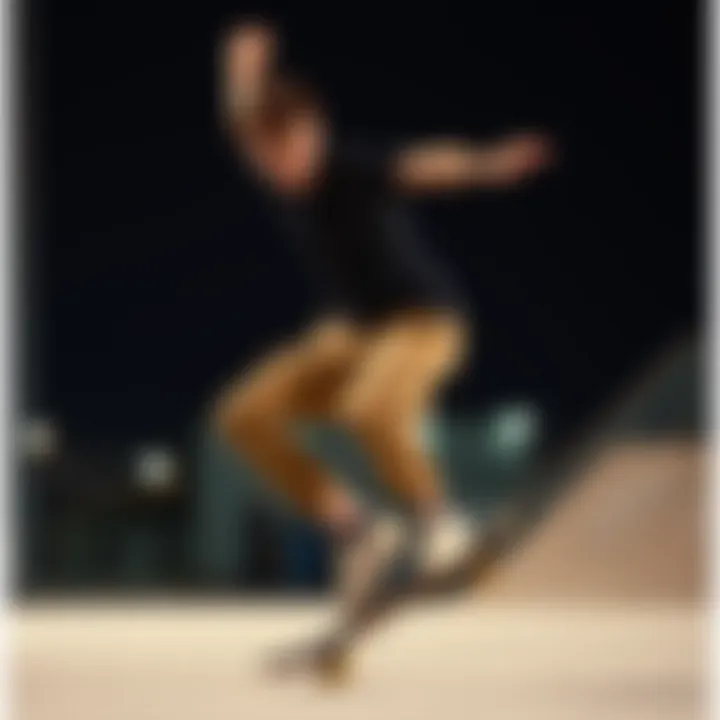 Young adult performing tricks in Dickies cargo pants, exuding confidence