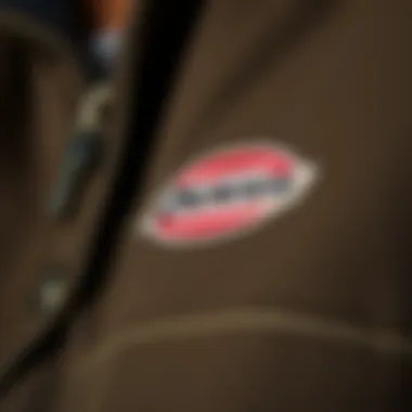 Detail of Dickies Jacket Fabric Close-up of Dickies jacket fabric showcasing durability and design details