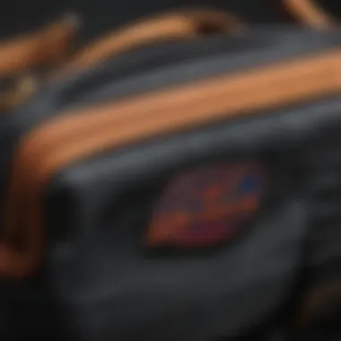 Close-up of the durable material and stitching of the Dickies man bag