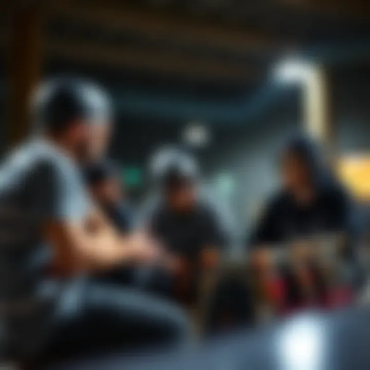 Group of skateboarders discussing the benefits of Dragon Optical Glasses