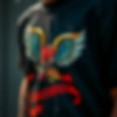 Detailed Ed Hardy Artwork Close-up of the intricate artwork on an Ed Hardy T-shirt