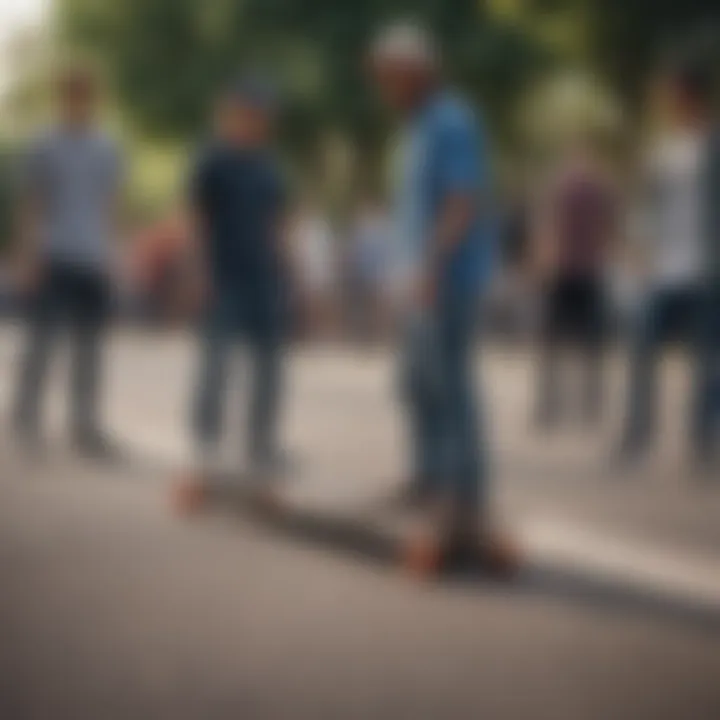 A group of enthusiasts discussing electric skateboarding regulations