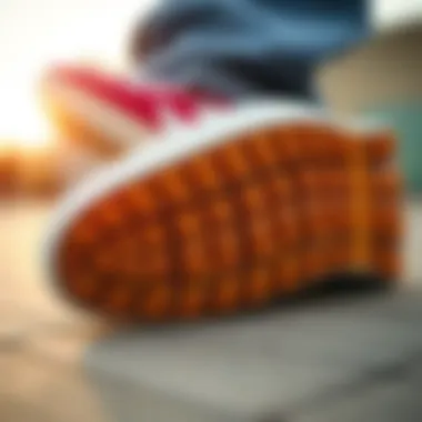 Close-up of the sole of Emerica The Wino highlighting its grip and functionality