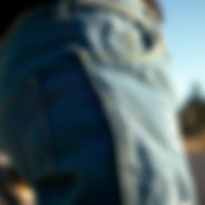 Close-up of Enjoi Jeans detailing and stitching