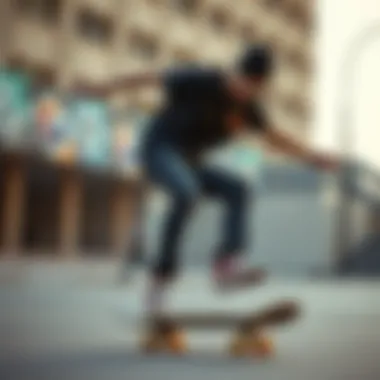 Skateboarder wearing Enjoi Jeans performing a trick