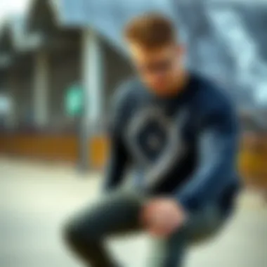 Trendy pullover sweater ideal for skateboarding