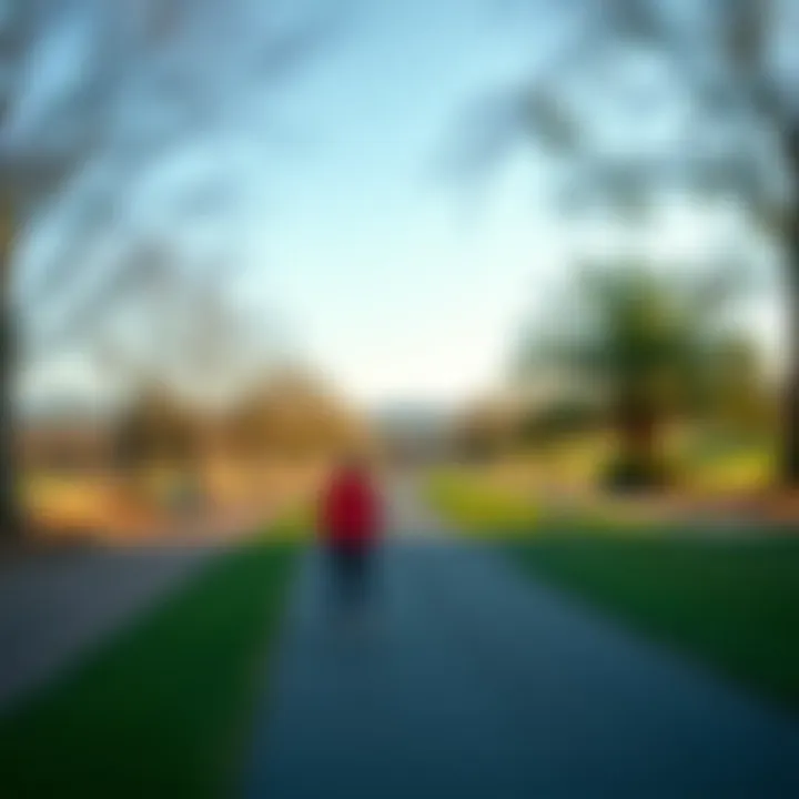 A scenic park pathway ideal for roller blading