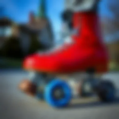 Close-up of Riedell skate features