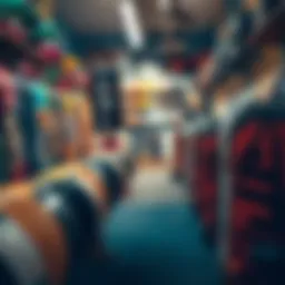 A collection of affordable skate decks displayed in a vibrant skate shop