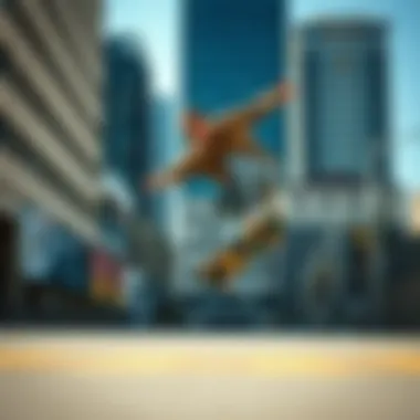 Skater performing tricks on a budget skateboard in an urban setting