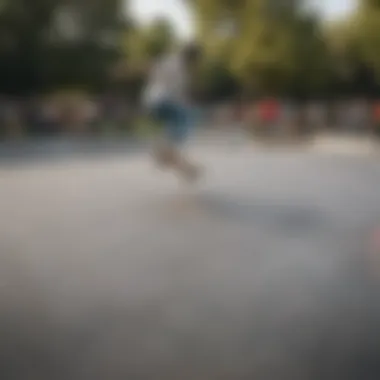 A vibrant community of skaters enjoying a low pro skateboarding session at a local skatepark.