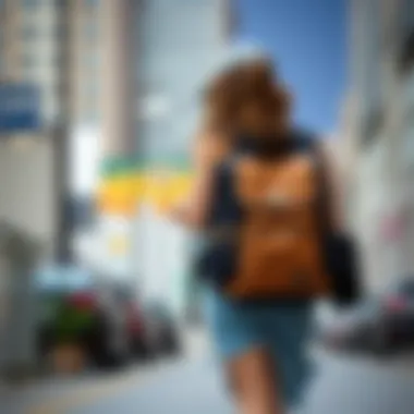 Urban Chic: The Perfect Teen Backpack Stylish backpack for teens in a trendy urban setting