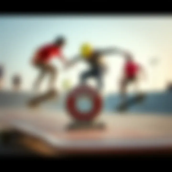 Visual representation of various skating styles enhanced by Bones Red bearings